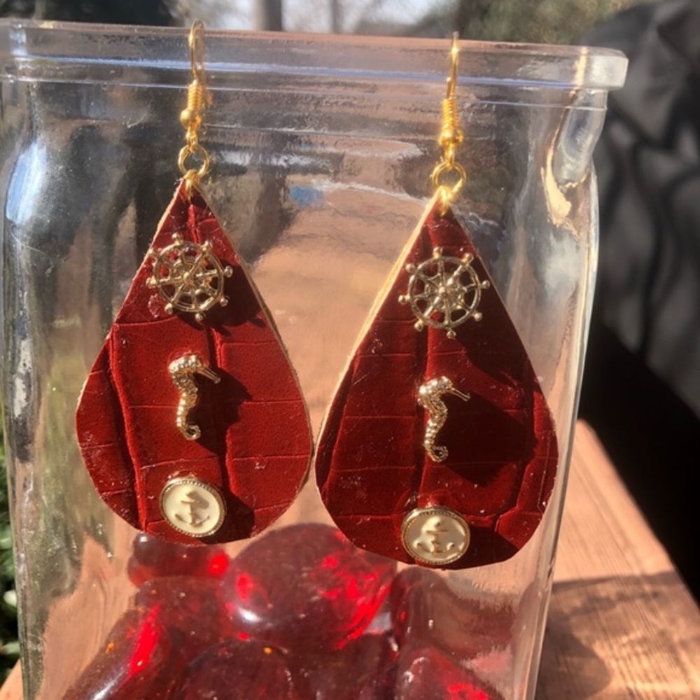 Faux Leather Earrings - Picture 3 of 3